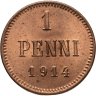 Купить 1 пенни (penni) 1914 Российская Финляндия, в слабе Монетник.ру MS66