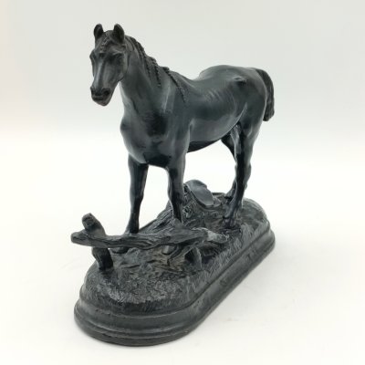 купить Статуэтка "Конь на привязи" ("Конь у плетня"), чугун, крашение, Свердловский чугунолитейный завод, СССР, 1956-1962 гг.