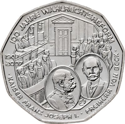 купить Австрия 5 евро 2007 "100 лет Избирательному праву"