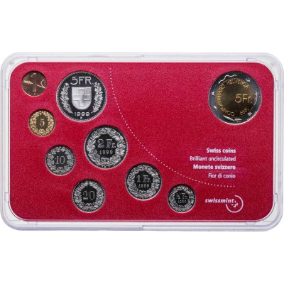 купить Швейцария 1999 годовой набор из 9-ти монет в оригинальной пластиковой упаковке