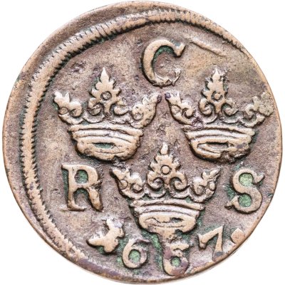 купить Швеция 1/6 эре (ore) 1667