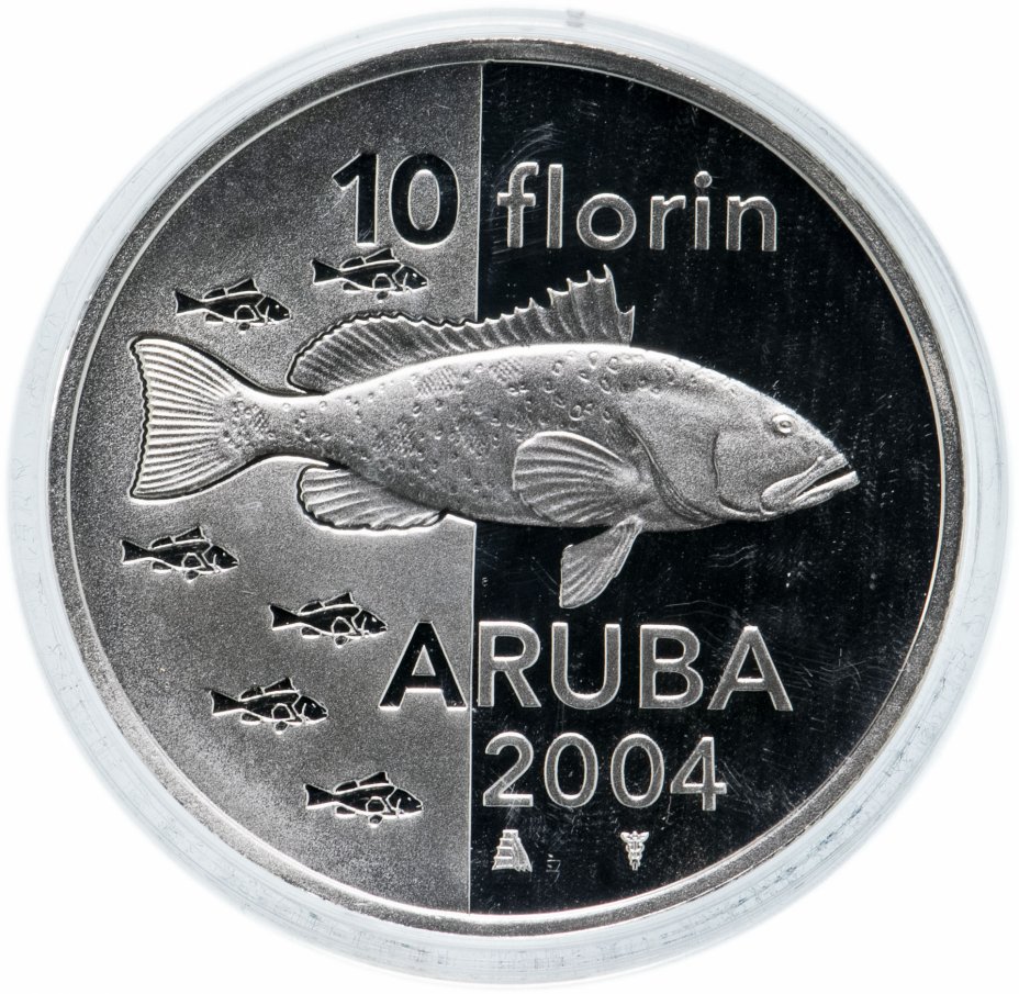 купить Аруба 10 флоринов 2004 "Рыба"