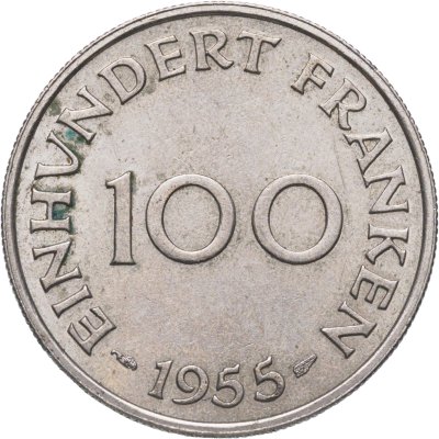 купить Саар 100 франков (francs) 1955