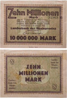 купить Германия 10000000 (10 миллионов) марок 1923