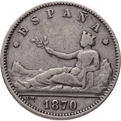 купить Испания 1 песета 1870