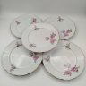 Купить Набор десертных тарелок с цветочным декором на 5 персон, фарфор, деколь, золочение, Thun (Тун), Чехословакия, 1970-1990 гг.