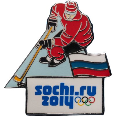 купить Значок РФ XXII Олимпийские Игры в Сочи "Хоккей" 2014