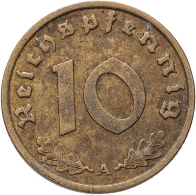 купить Германия, Третий рейх 10 рейхспфеннигов (reichspfennig) 1937