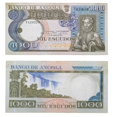 купить Ангола 1000 эскудо 1973 "Водопады Дуке-де-Браганса Каландула"