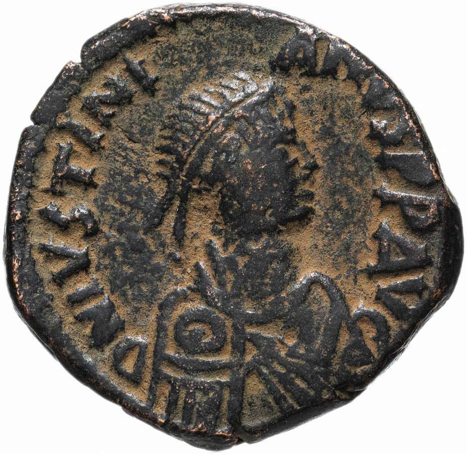 купить Византийская империя, Юстиниан I, 527-565 годы, 20 нуммиев (Полфоллиса).