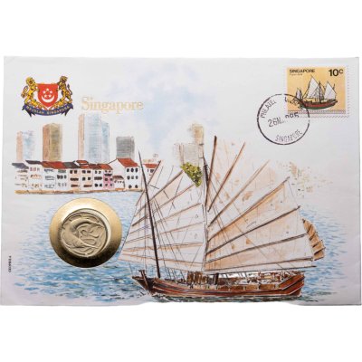 купить Сингапур 20 центов (cents) 1984 в конверте с маркой