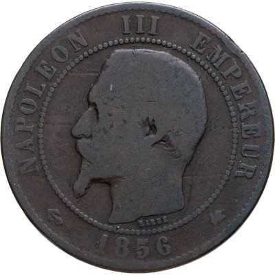 купить Франция 10 сантимов (centimes) 1856 K знак монетного двора: "K" - Бордо