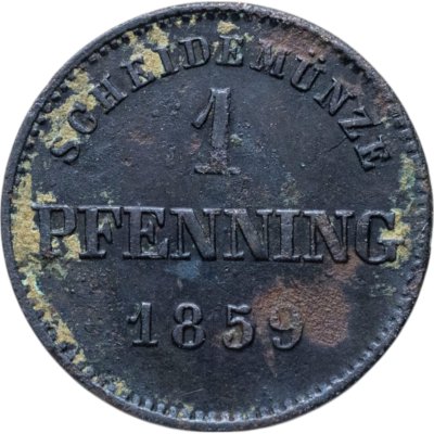 купить Германия, Бавария 1 пфенниг 1855