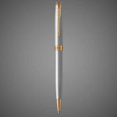 купить Шариковая ручка Parker Sonnet , Stainless Steel GT, стержень: M, цвет чернил: black , в подарочной упаковке, Металлы: латунь, нержавеющая сталь, позолота, 2026 г.