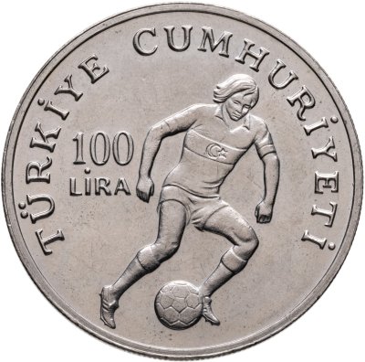 купить Турция 100 лир (lira) 1982 "Чемпионат Мира по футболу 1982"