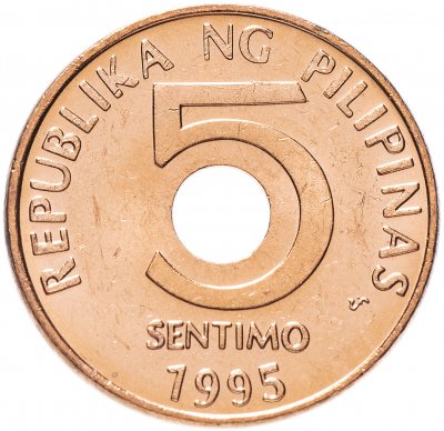 Купить Филиппины 5 сентимо (centimos) 1995