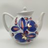 Купить Чайник доливной, украшенный цветочным декором, фарфор, роспись, золочение, Полонский завод художественной керамики (Полонное ЗХК), СССР, 1973-1991 гг.