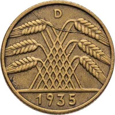 купить Германия 10 рейхспфеннигов (reichspfennig) 1935 D знак монетного двора "D" — Мюнхен