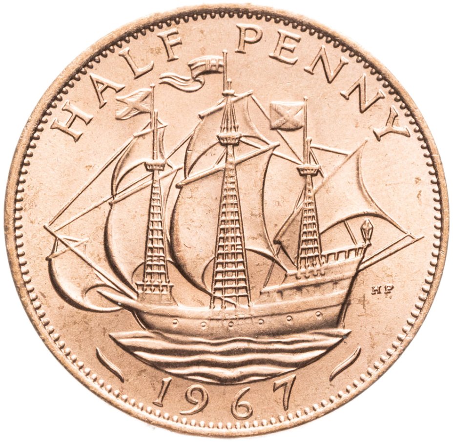 Купить Великобритания 1/2 пенни (penny) 1967