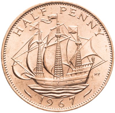 купить Великобритания 1/2 пенни (penny) 1967