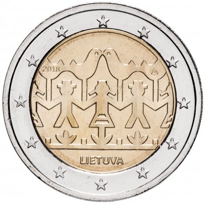 Купить Литва 2 евро 2018 "Литовские песни и танцы"
