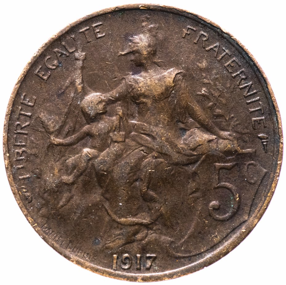 купить Франция 5 сантимов (centimes) 1917