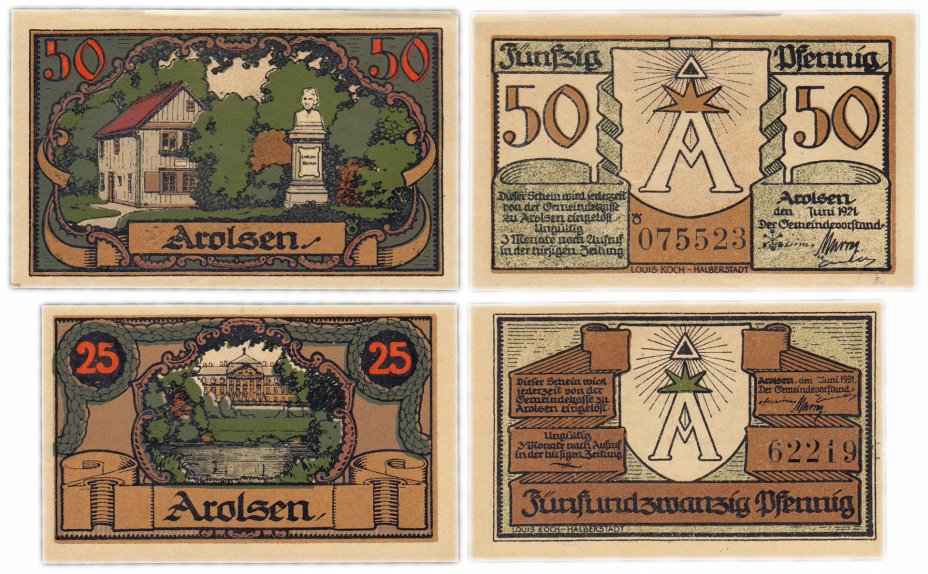 купить Германия (Бавария: Арользен) набор из 2-х нотгельдов 1921