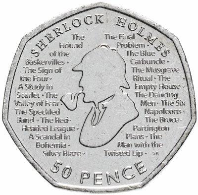 купить Великобритания 50 пенсов (pence) 2019 "Шерлок Холмс"