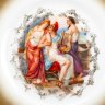 Купить Набор из 2 тарелок с декором в виде античных сцен, фарфор, крытье, деколь с дорисовкой, золочение, Фабрика И.Е. Кузнецова на Волхове, Российская империя, 1913-1918 гг.