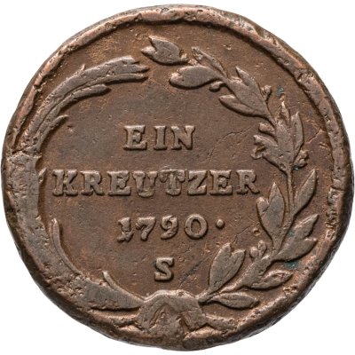 купить Австрия 1 крейцер 1790, знак монетного двора "S" - Смолник