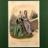 Купить Иллюстрация к французскому журналу мод "Modes Francaises: Edition Speciale Du Journal des Demoiselles" ("Французская мода: Специальный выпуск журнала для молодых леди "), автор Элоиза Лелуар (Heloise Leloir), бумага, печать, картон, шпон (рама), Франция, 1850-1900 гг.