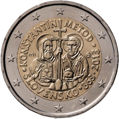 купить Словакия 2 евро 2013 "1150 лет прибытия Кирилла и Мефодия с миссией в Великую Моравию"