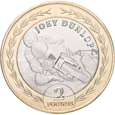 купить Остров Мэн 2 фунта 2025 "Гонка на мотоциклах "Турист Трофи" - Джоуи Данлоп"