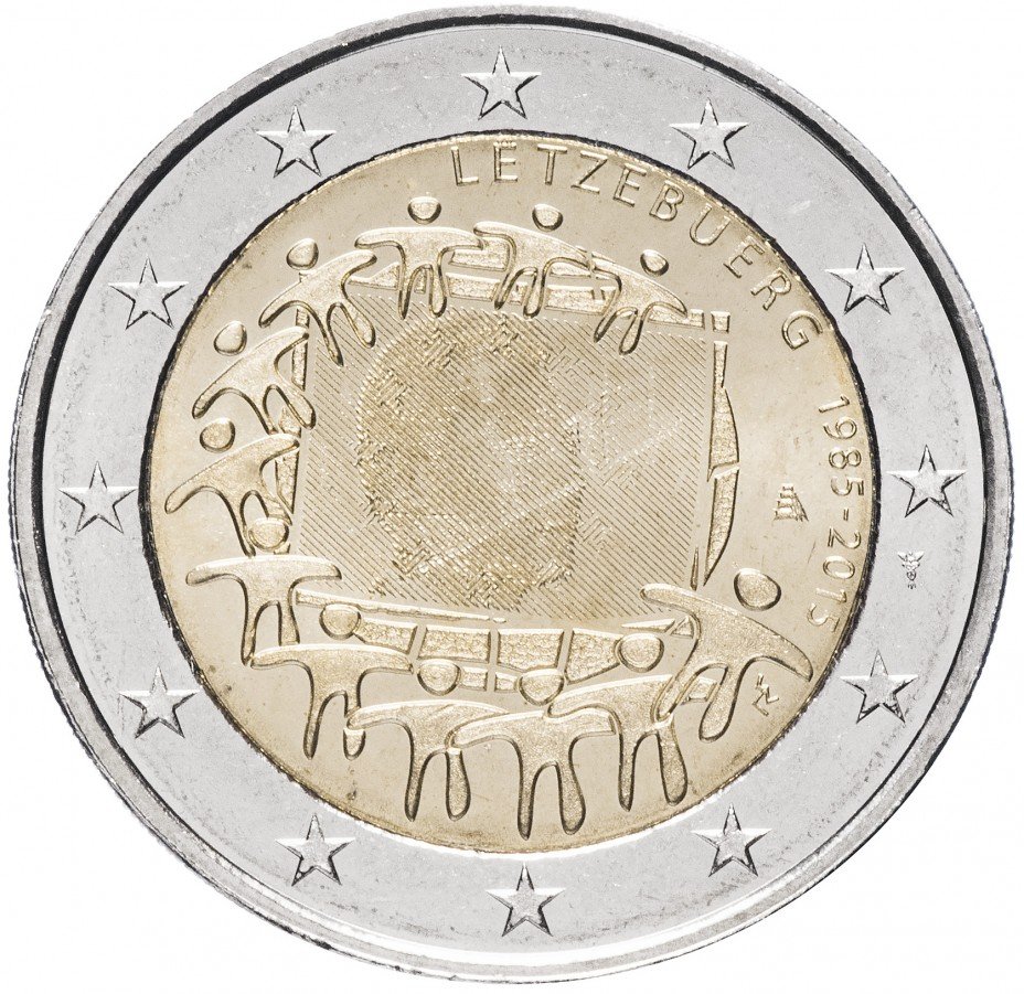 купить Люксембург 2 евро 2015 "30 лет флагу Европы"