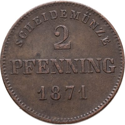 купить Бавария 2 пфеннинга 1871