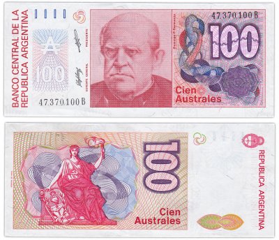 купить Аргентина 100 аустрал 1985-1990 (Pick 327) Подпись 1