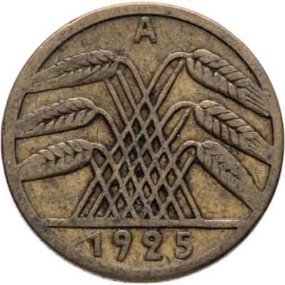 купить Германия 5 рейхспфеннигов (reichspfennig) 1925, знак монетного двора "A"— Берлин