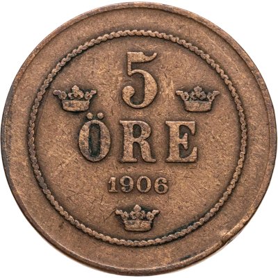 купить Швеция 5 эре (ore) 1906