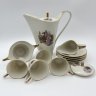 Купить Сервиз кофейный цвета айвори "Музицирование и беседы" на 4 персоны (11 предметов), фарфор, деколь, золочение, Edelstein Bavaria (Эдельштейн), Германия, 1950-1972 гг.