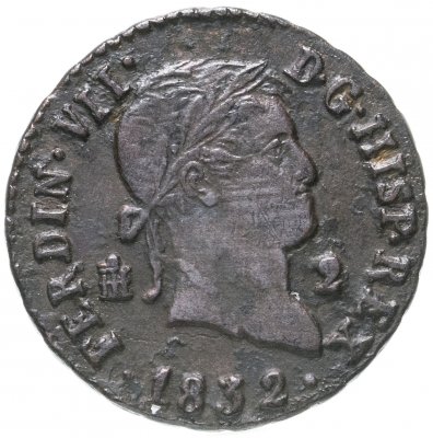 купить Испания 2 мараведи (maravedís) 1832 монетный двор Сеговии