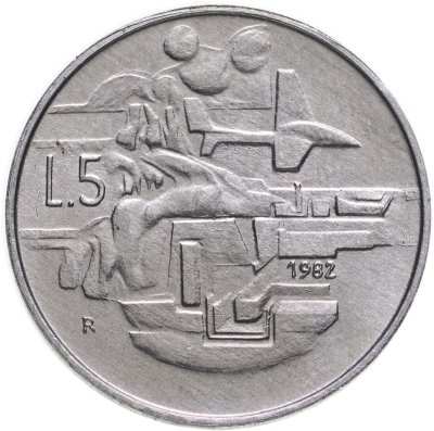 купить Сан-Марино 5 лир 1982 "Социальные достижения"