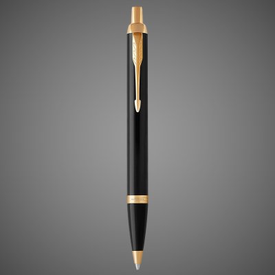 Купить Шариковая ручка Parker IM Metal Black GT, стержень: M, цвет чернил: blue, в подарочной упаковке., Лаки и смолы: лак, латунь, позолота, 2026 г.