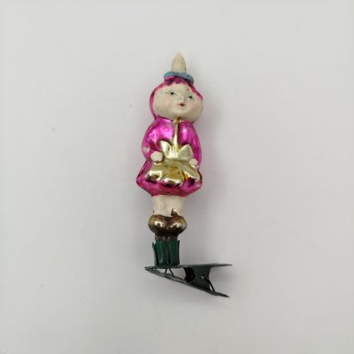 купить Игрушка ёлочная на прищепке «Редиска» (из набора «Чиполлино»), стекло, металл, роспись, Артель «Культигрушка», СССР, 1950-1960 гг.