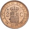 Купить Испания 2 сентимо (centimos) 1905