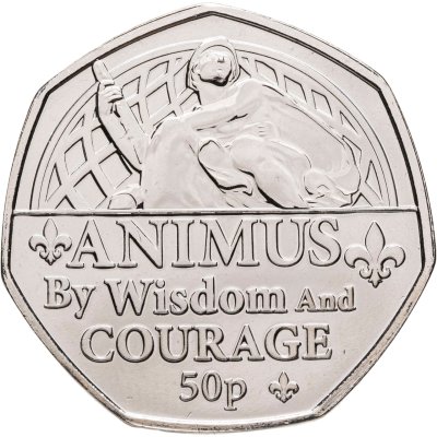 купить Джерси 50 пенсов (pence) 2022 "Добродетели Королевы - Мужество"