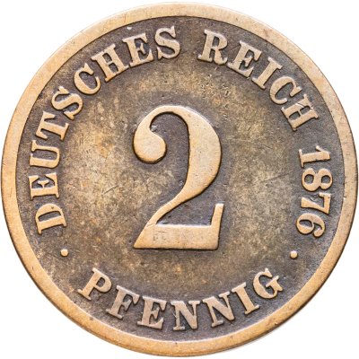 купить Германия 2 пфеннига (pfennig) 1876 C знак монетного двора: "C" - Франкфурт-на-Майне