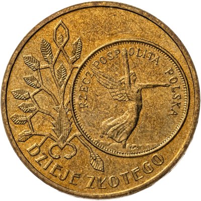 купить Польша 2 злотых 2007 "История польского злотого: Ника на 5 злотых 1928 года"
