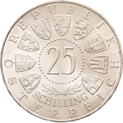 купить Австрия 25 шиллингов (shillings) 1961 40 лет Бургерланду