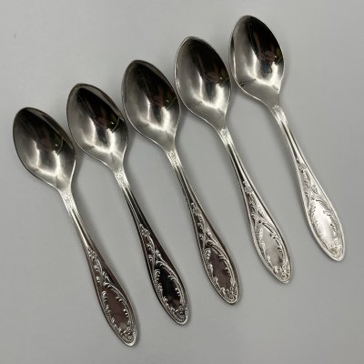 купить Набор кофейных ложек "Пламя" на 5 персон, мНЦ (медь-никель-цинк), Кольчугинский завод цветных металлов, СССР, 1970-1990 гг.