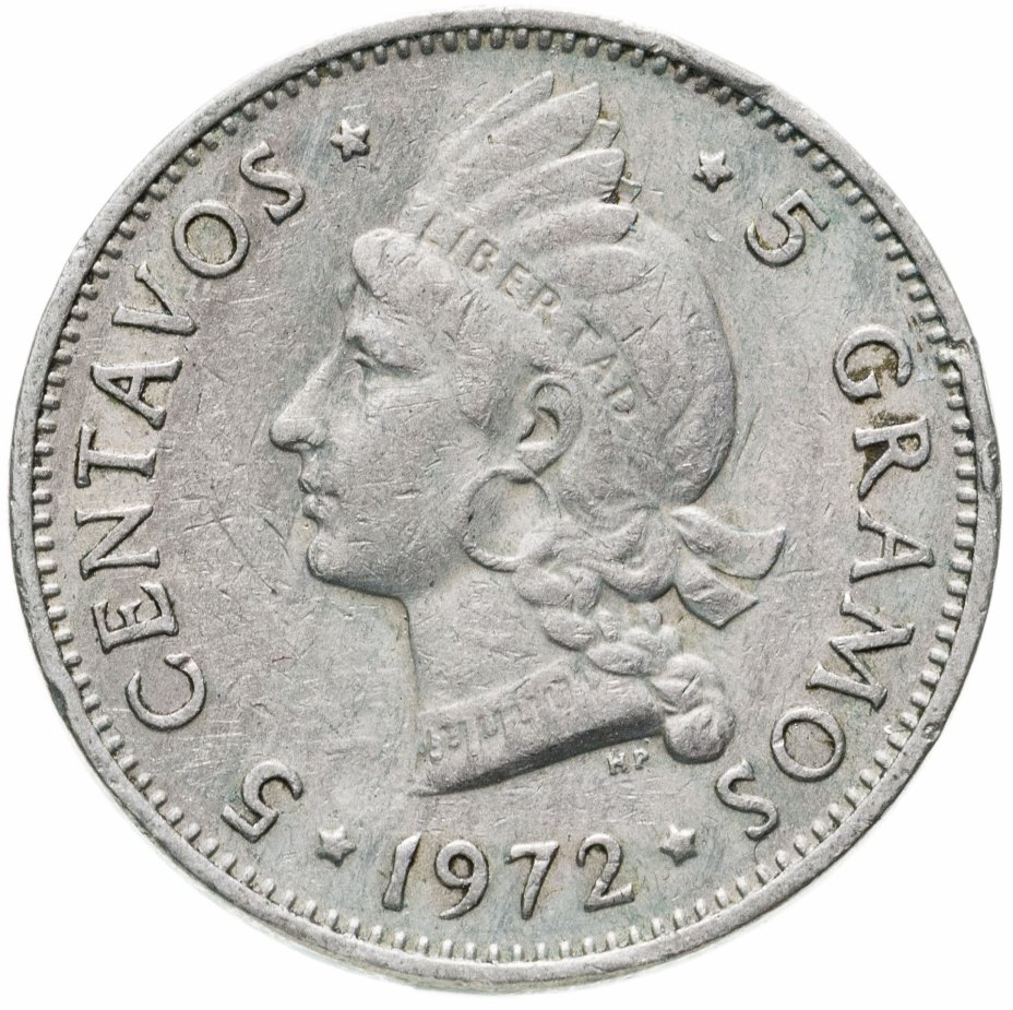 купить Доминиканская республика 5 сентаво (centavos) 1972